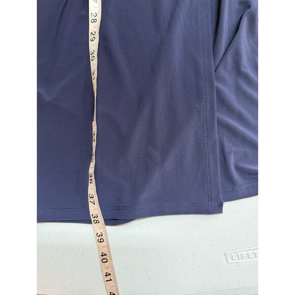 Ann Klein Size 10 Wrap Dress Blue Classic Knit 3/4 Slv Short Career Day to Night - Picture 6 of 6